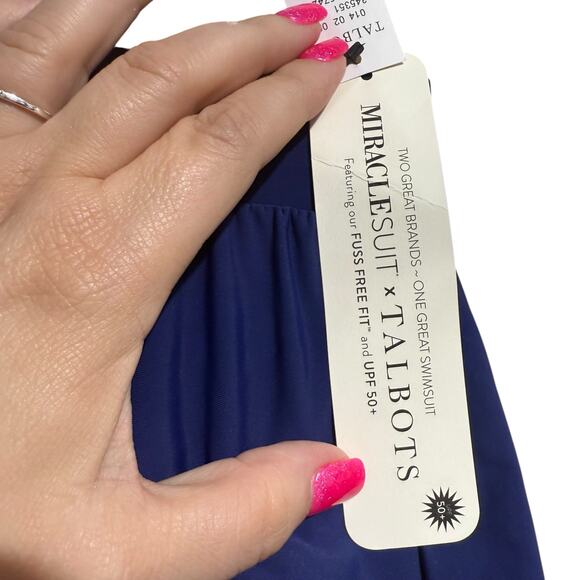 NWT Miraclesuit + Talbots collaboration navy blue swim skirt Size 8 - Picture 5 of 9